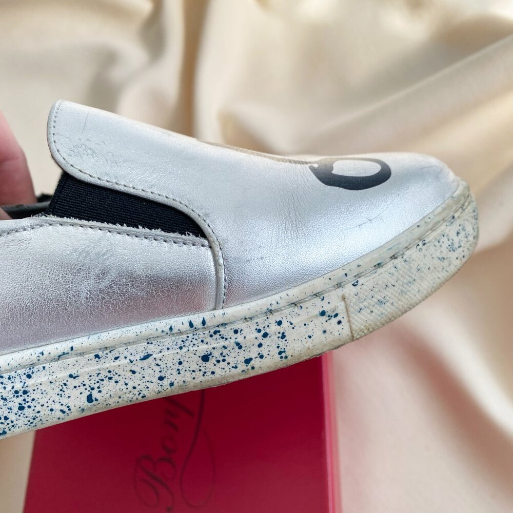 ** KIDS ** Bonpoint "Happy" Sneakers in Silver, size 31 ** AS IS ** - Picture 4 of 11